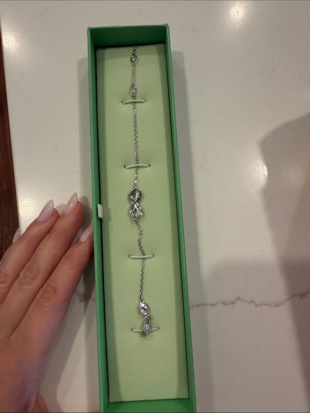 Swarovski sterling Infinity Link Bracelet in Silver